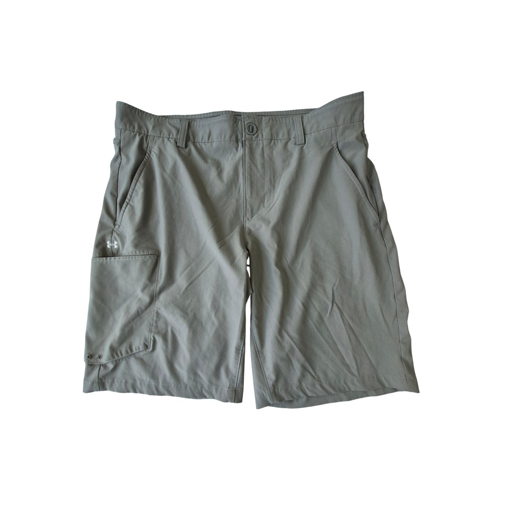 Under Armour HeatGear Men's 34 Gray Cargo Golf Shorts Loose Fit 1351147